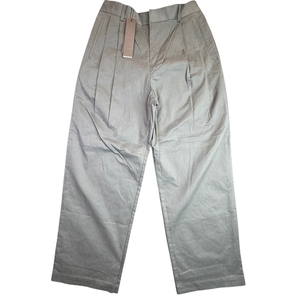 REAL TAKAI Pleated Wide Leg Pants Mens Size L Gray Elastic Back Trousers NWT